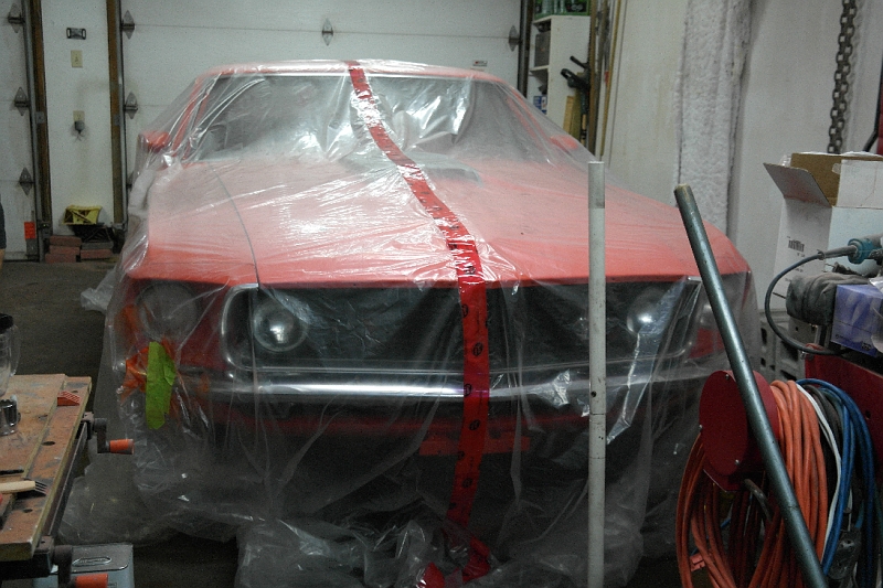 SAM_0195.JPG - Nex step, unbag the car and paint the hood.